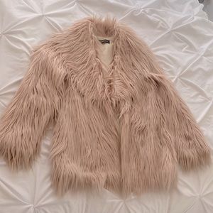 Faux fur jacket beige color sise S
